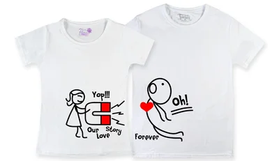 Прикольные футболки: парные - Our love story forever